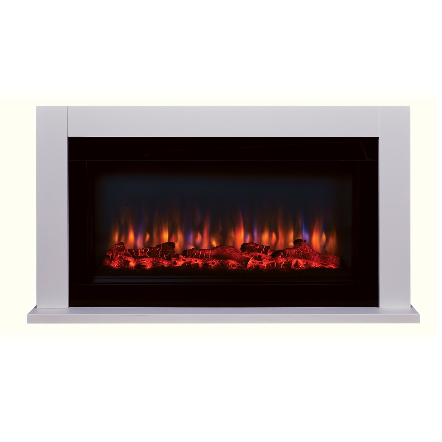 Read more about Suncrest electric low level fireplace suite in white with wide screen fire lumley